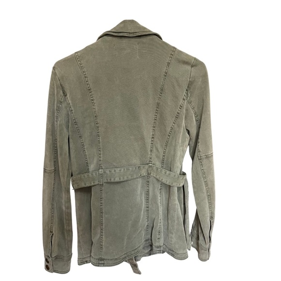 Anthropologie Green Everyday Belted Moto Utility Jacket - Picture 2 of 14